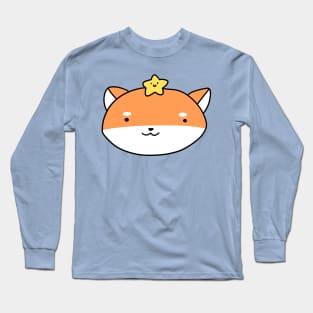 Star Shiba Face Long Sleeve T-Shirt